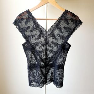 H&M Black Lace Top for Night Outs - size Small